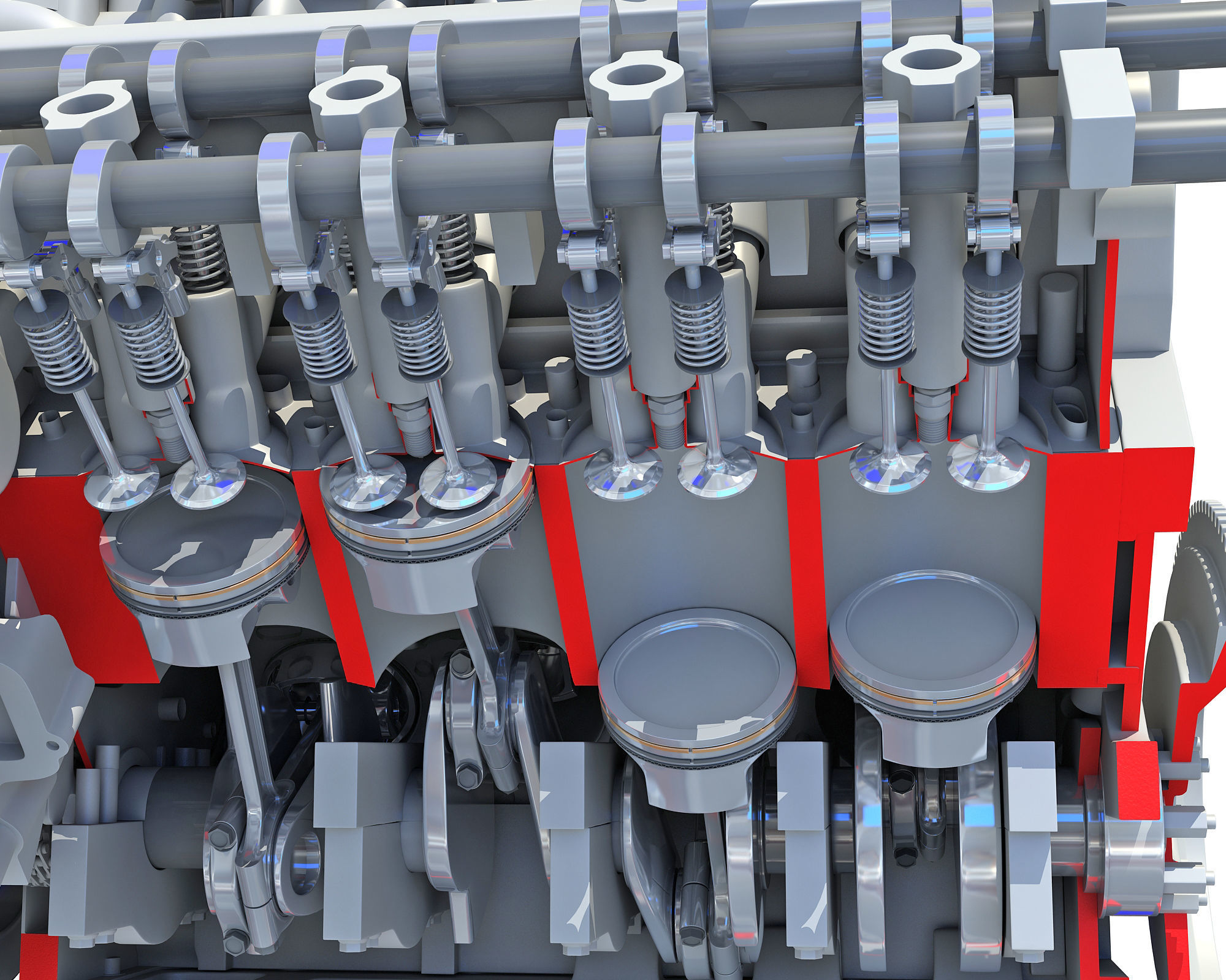 Sectioned V8 Engine 3D model | CGTrader