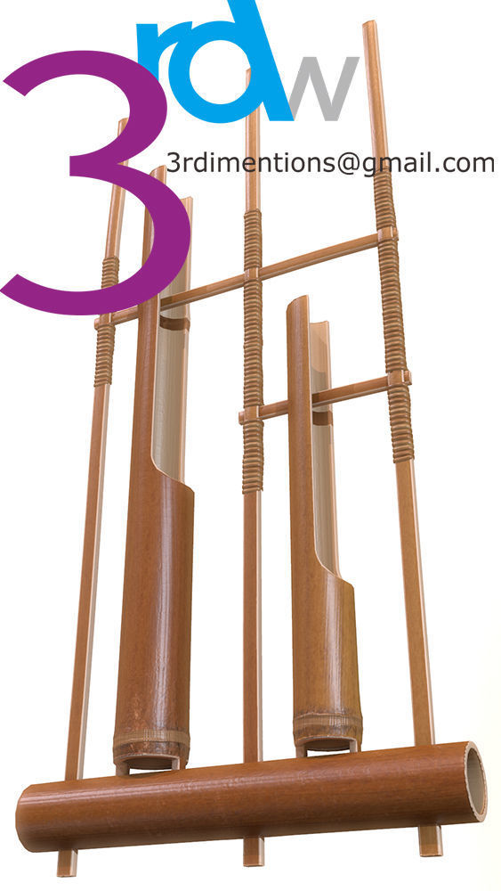 Angklung musical instrument 3D asset gameready CGTrader Angklung musical ins