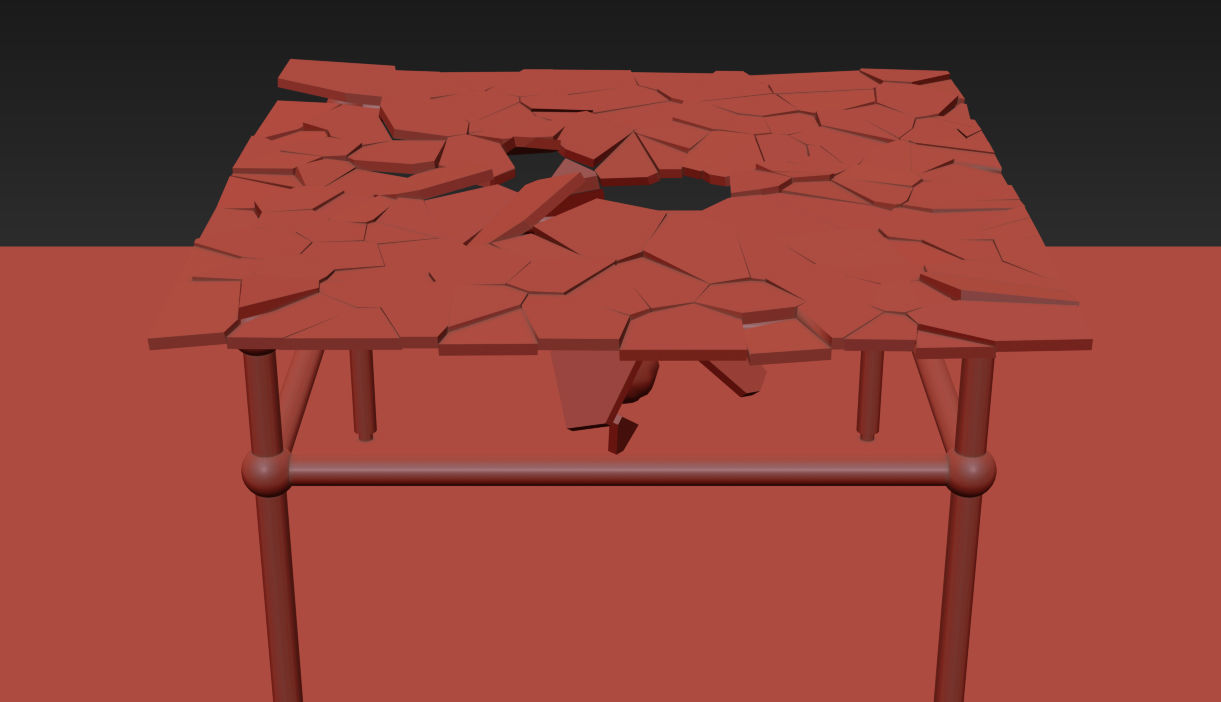 Table Glass Break free 3D model animated CGTrader