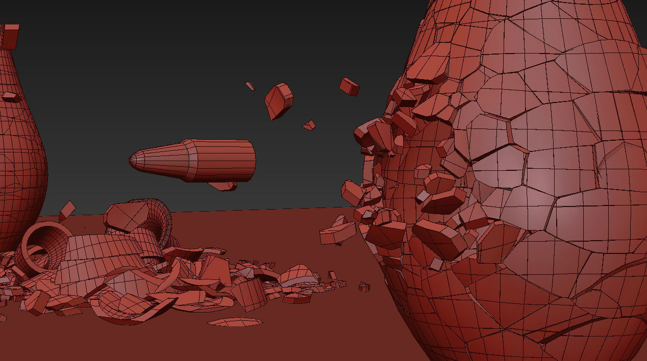 Flower vase Breaking 3D model animated CGTrader