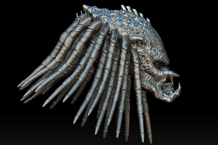 Assassin predator head with dreads 3D model CGTrader