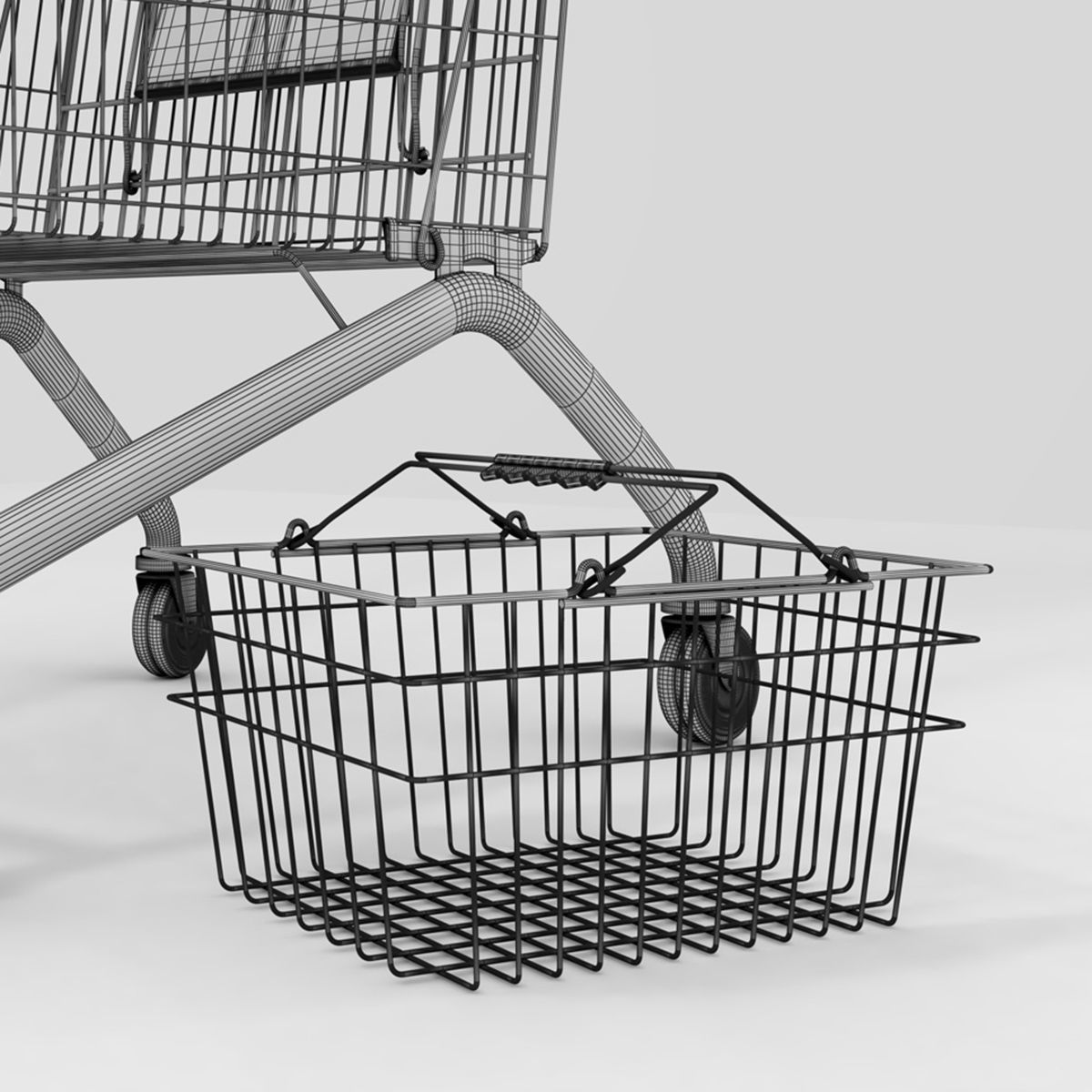 Set of baskets for the store 3D model CGTrader