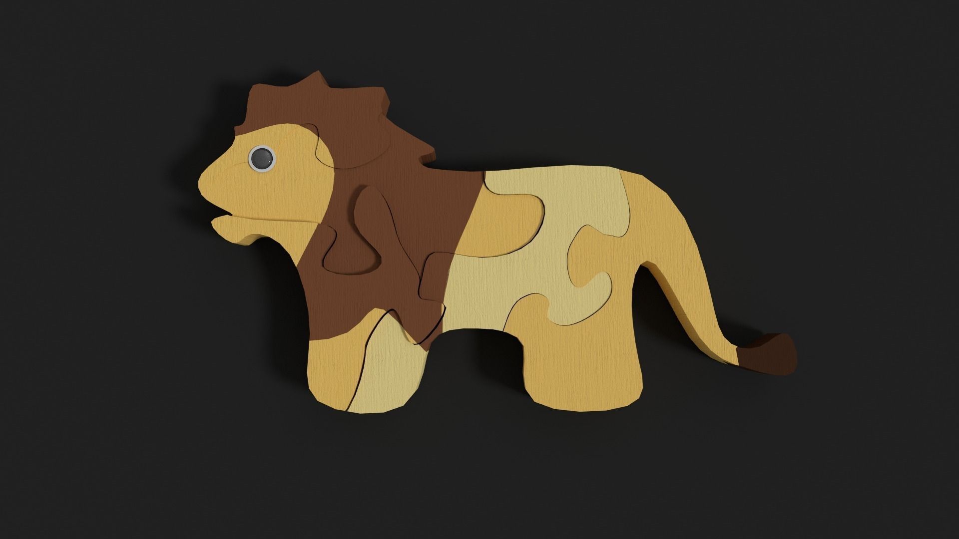 Lion puzzle Free 3D model