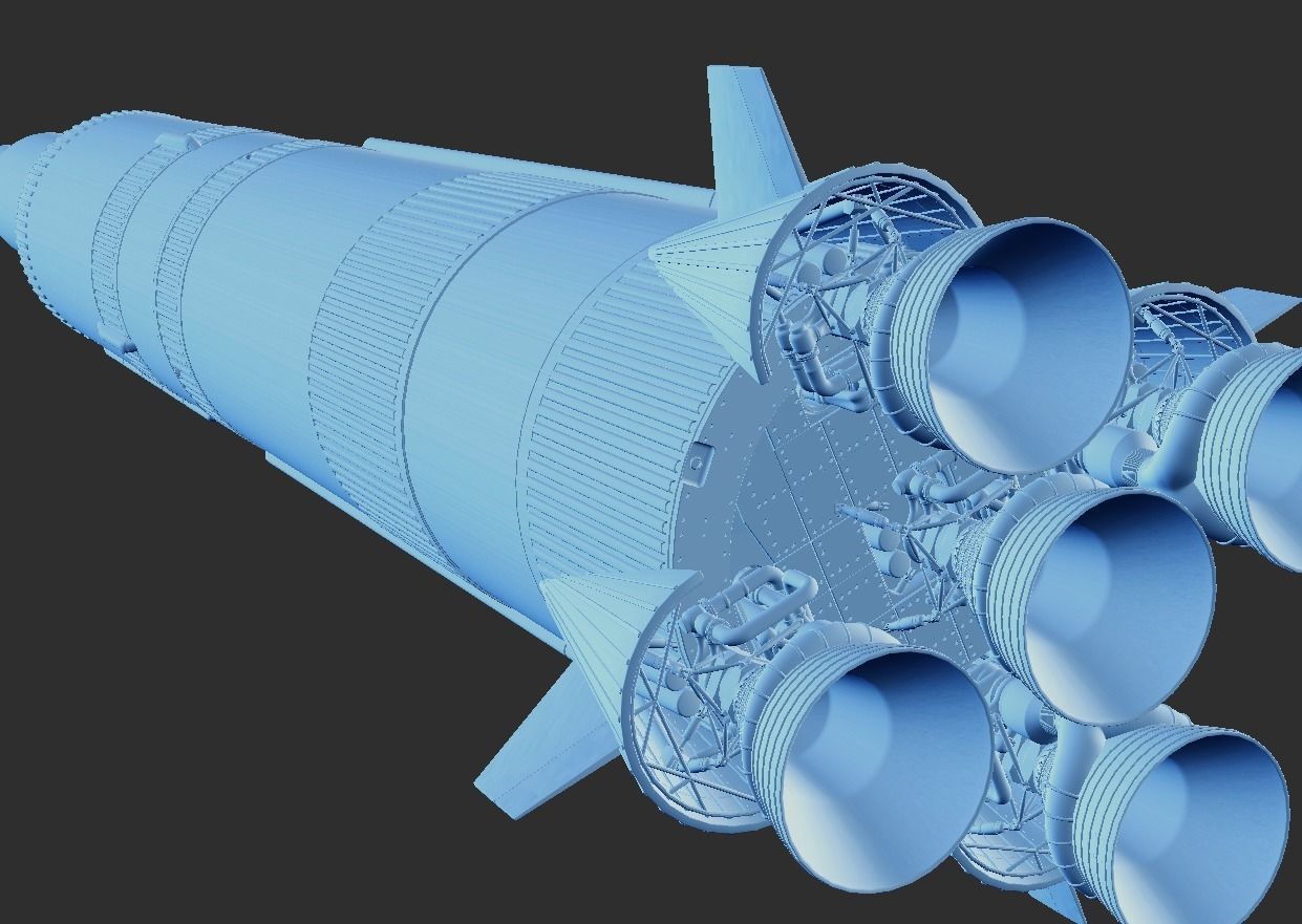 Model Rockets Satern 5 saturn-5 rocket 3D model | CGTrader