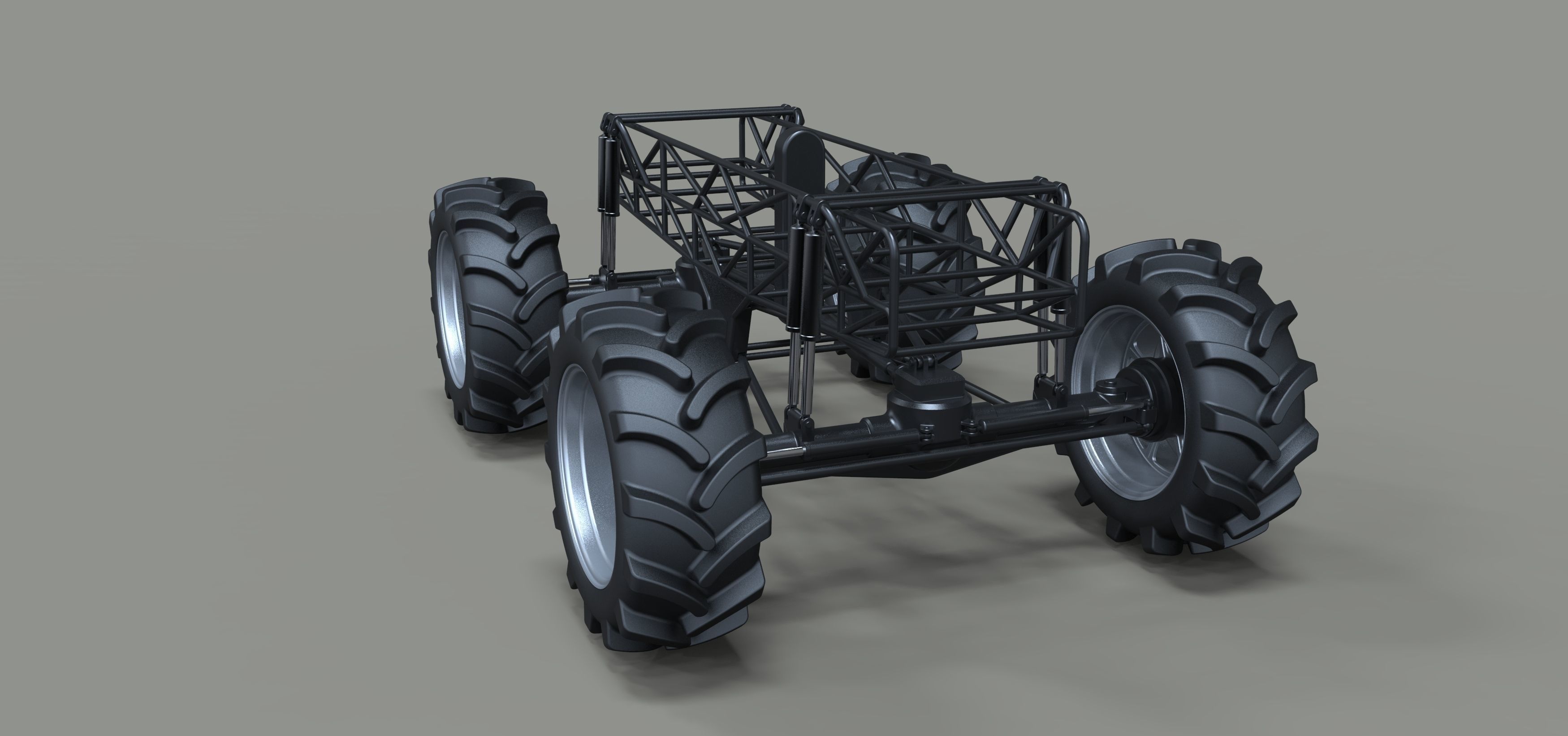 Chassis for Mud truck 2 3D model CGTrader
