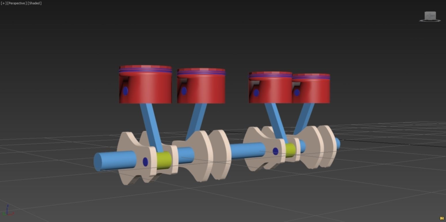 cylinder piston animation 3D model animated rigged CGTrader
