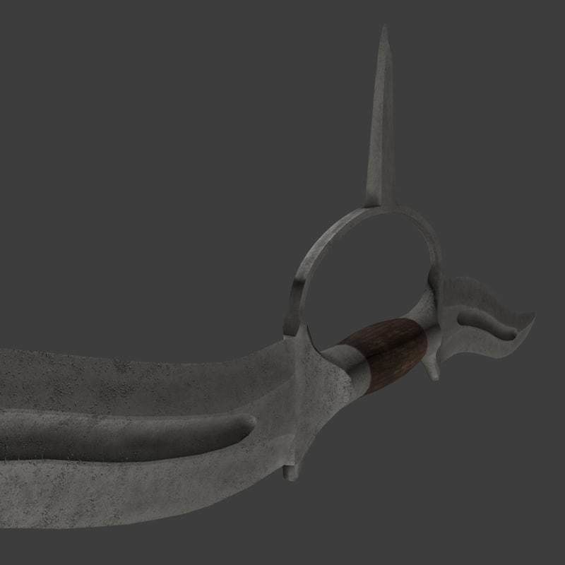 Indian thrusting knife 3D model CGTrader