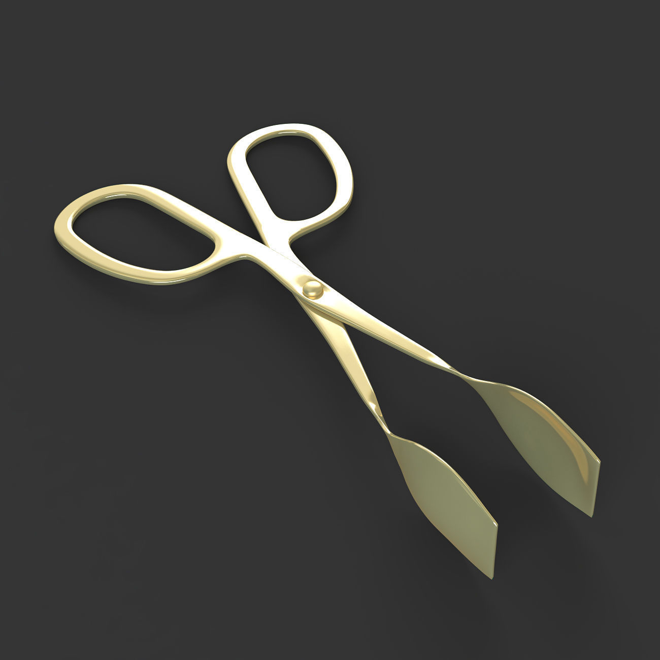 Gold serving tongs 3D model CGTrader