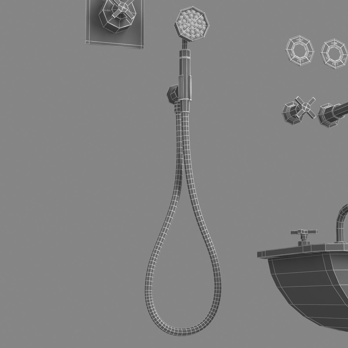 Lefroy Brooks Bath Furniture set 3D model CGTrader