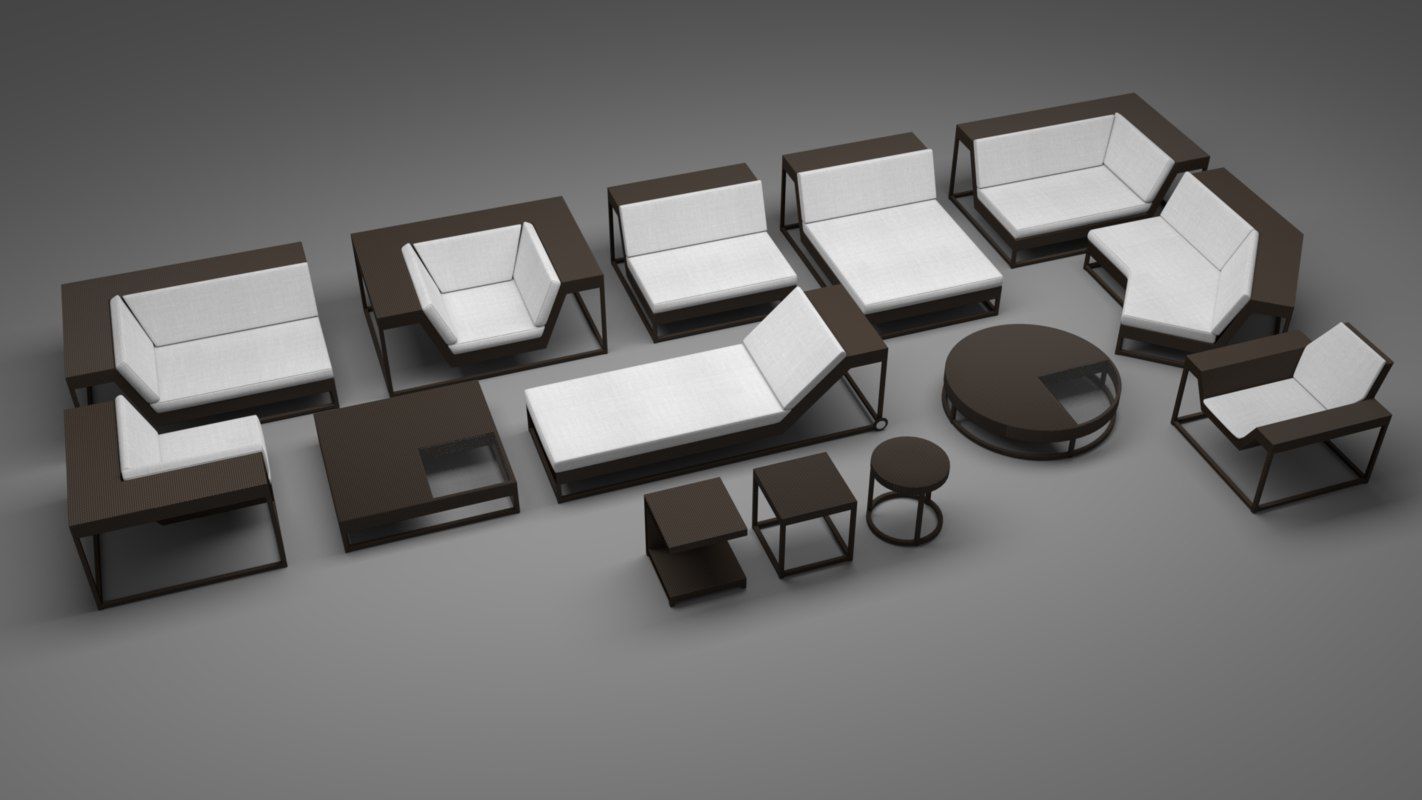 Dedon Outdoor Furniture Set 3D model CGTrader
