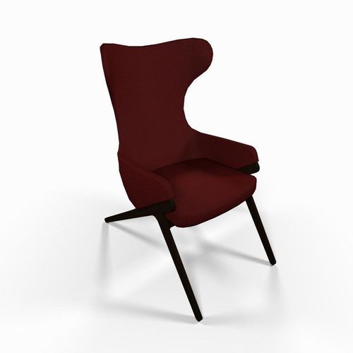 Red Fabric Reading Chair Model Cgtrader