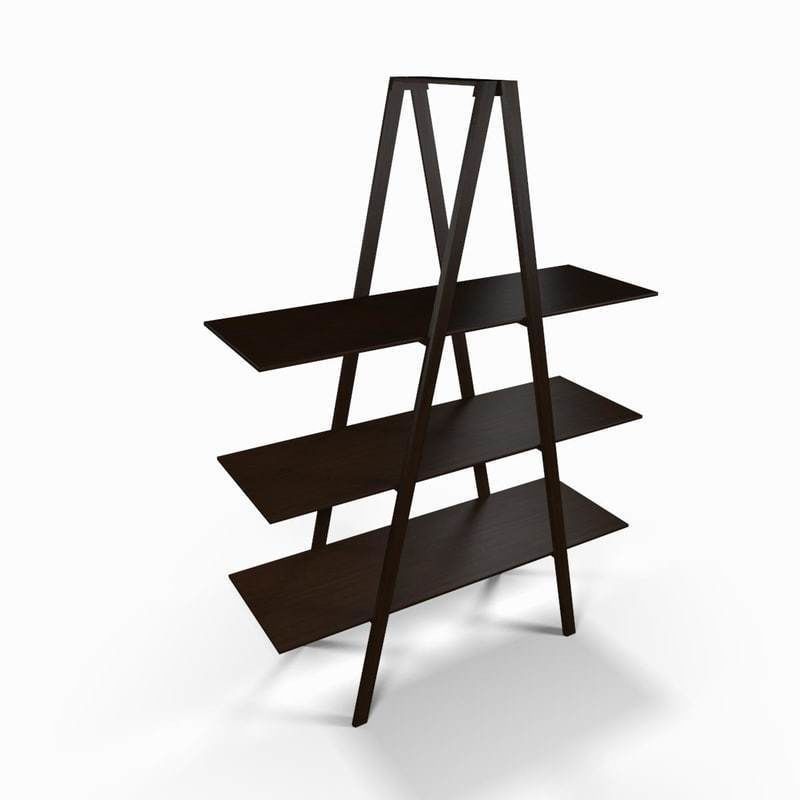 Wooden designer shelf 3D model CGTrader