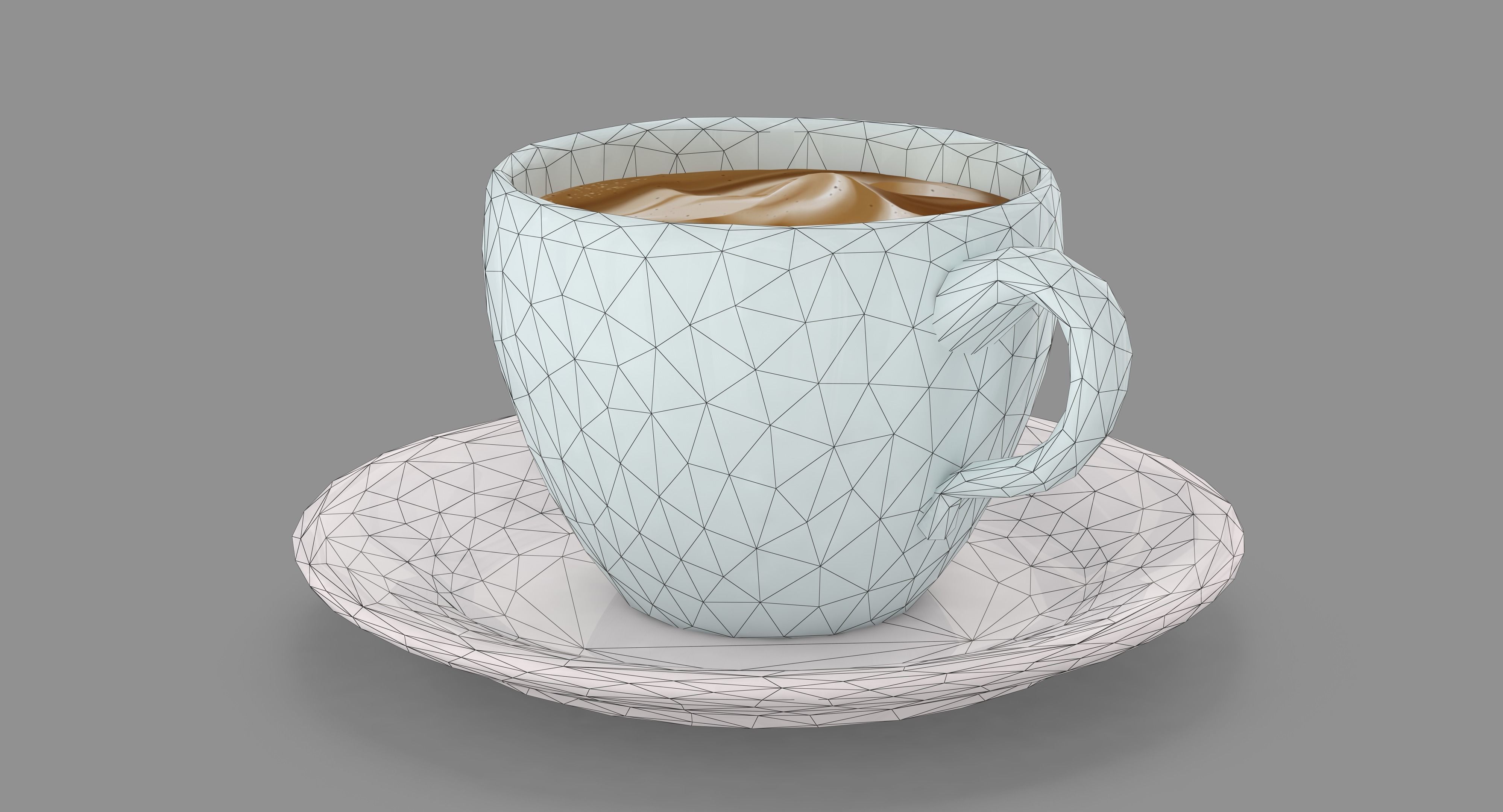 3D model Cappuccino Cup VR / AR / low-poly | CGTrader