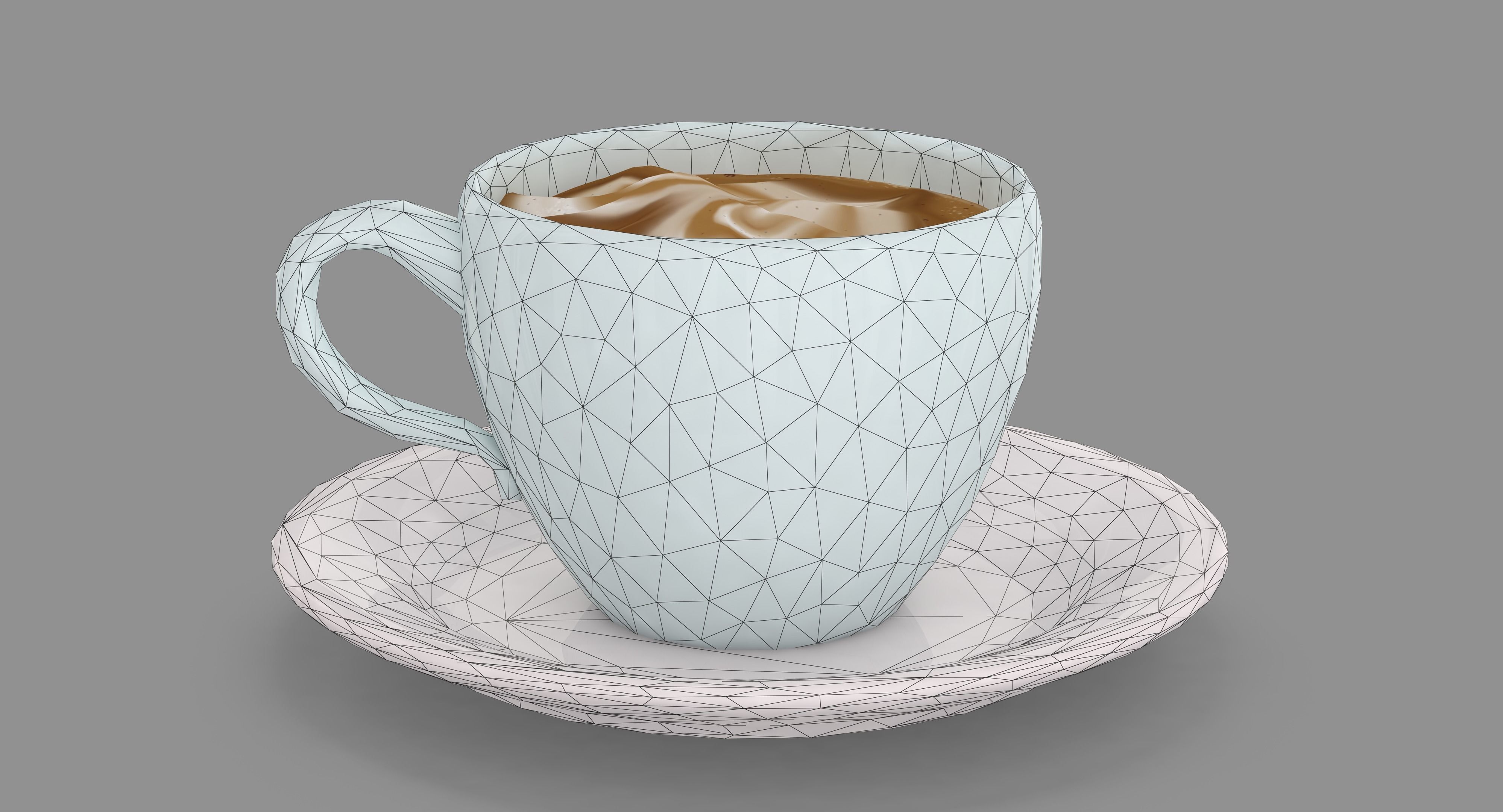 3D model Cappuccino Cup VR / AR / low-poly | CGTrader