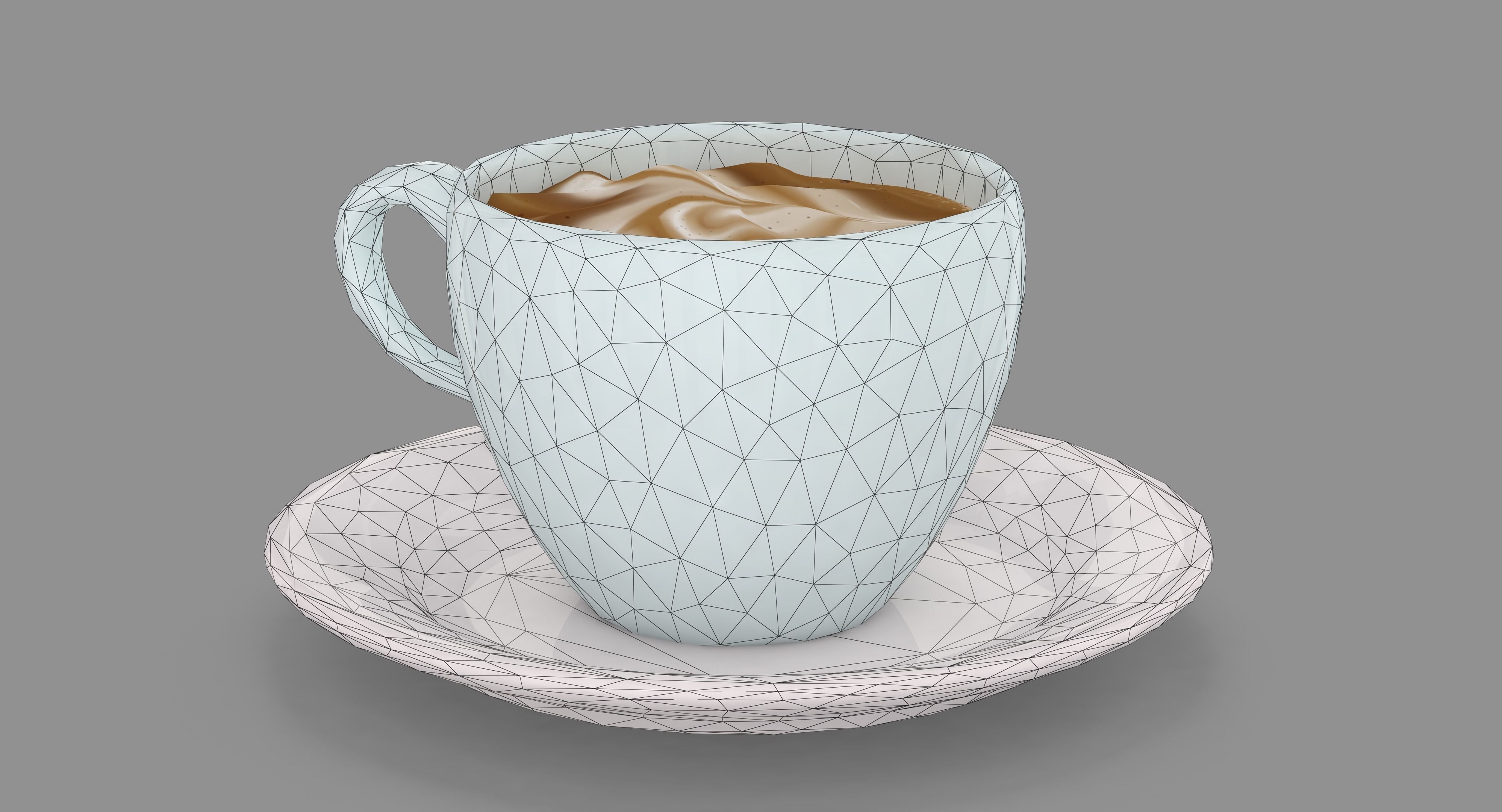 3D model Cappuccino Cup VR / AR / low-poly | CGTrader