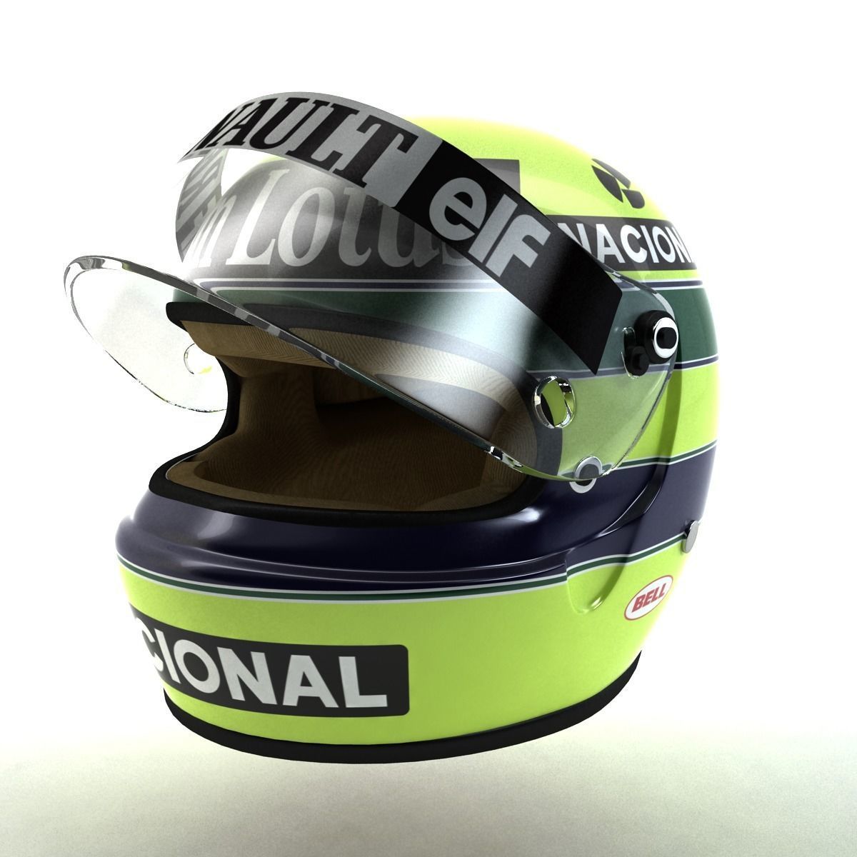 3D model Ayrton Senna Helmet 1986 VR / AR / low-poly rigged | CGTrader