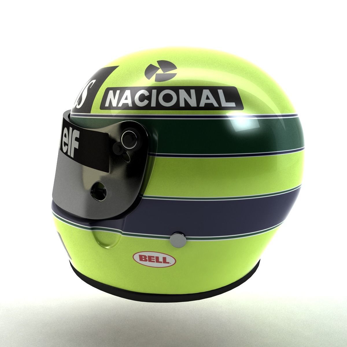 3D model Ayrton Senna Helmet 1986 VR / AR / low-poly rigged | CGTrader