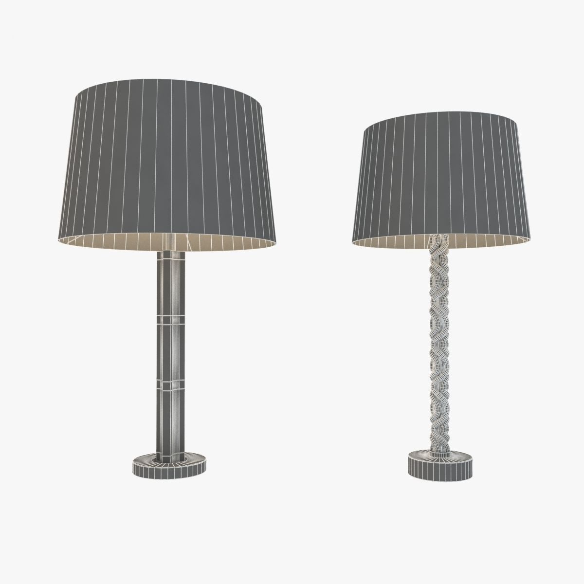 Vaughan Deco Glass Column Table Lamps 3D model CGTrader