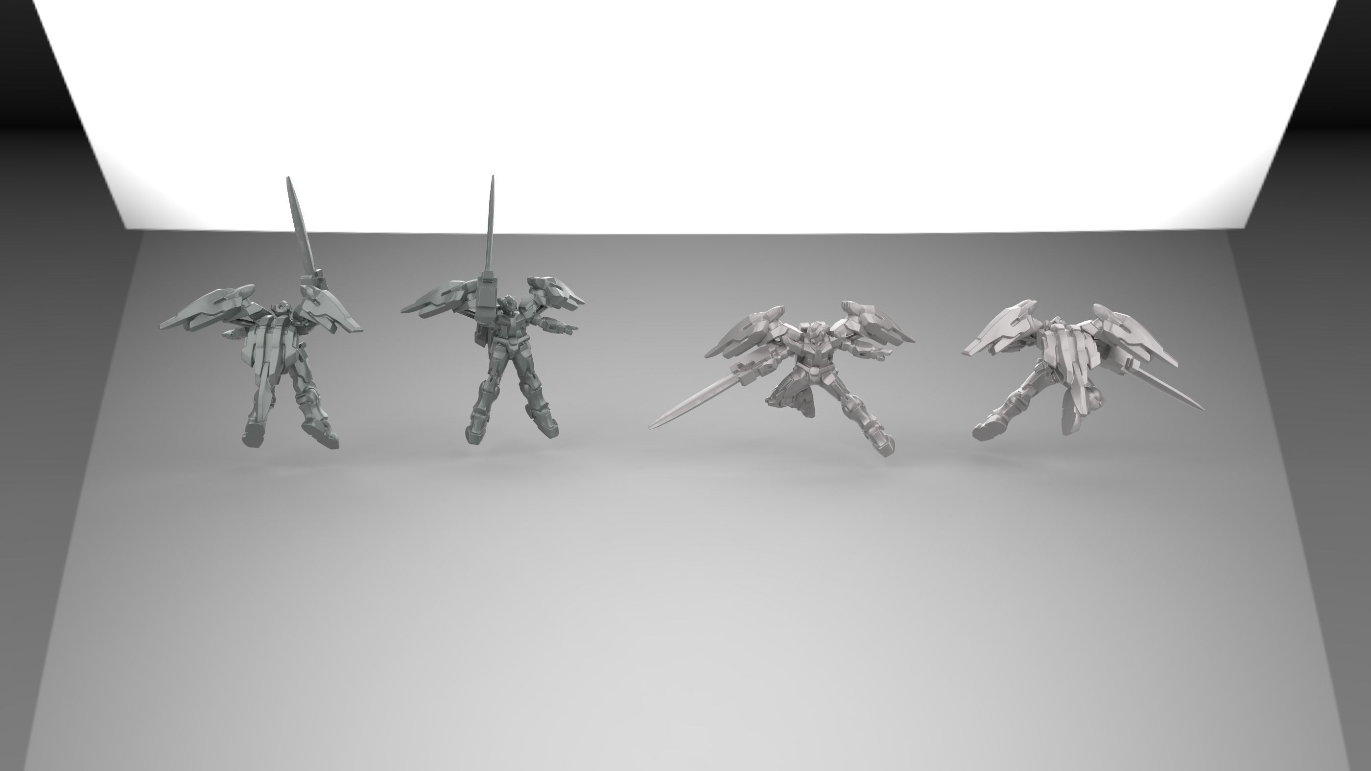 00 GUNDAM Three positions Mini model 3D print model