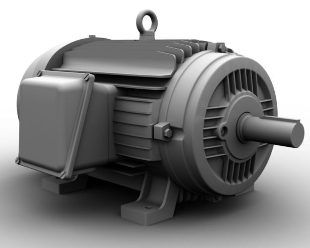 3D model Industrial Electric Motor VR / AR / lowpoly OBJ FBX LWO LW