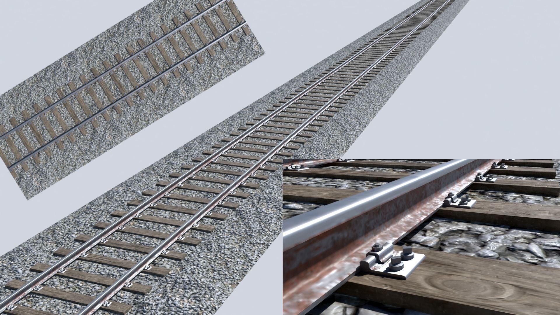 3D model Railroad Tracks VR / AR / lowpoly CGTrader