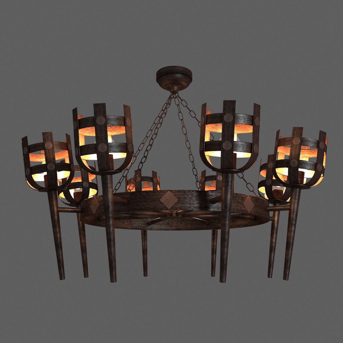 3d Classic Meval Rustic Iron Chandelier Cgtrader Classic Meval Rustic Iron Chandelier 3d Model Max Obj 3ds Fbx Mtl 1
