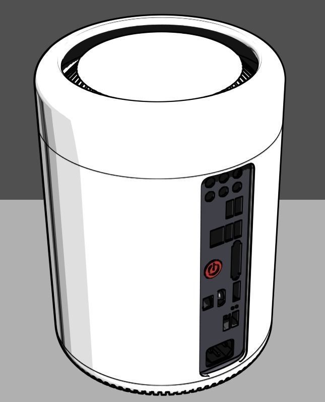 Full Printable ITX Case Mac Pro 2013 style 3D model 3D printable CGTrader