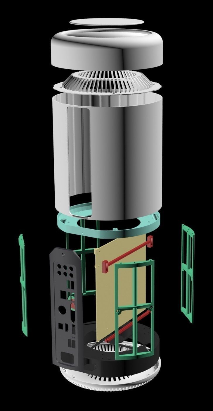Full Printable ITX Case Mac Pro 2013 style 3D model 3D printable | CGTrader