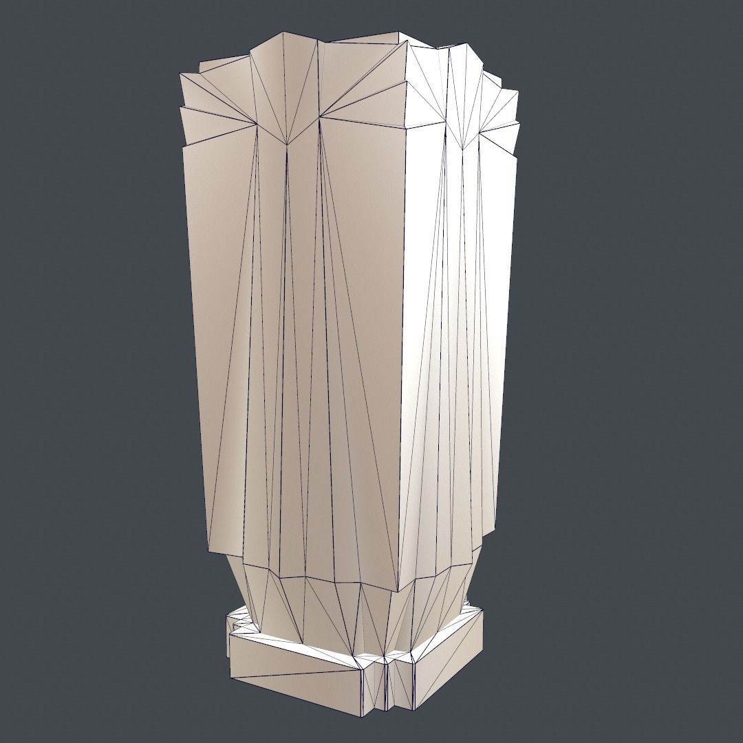 3D model Art Deco Vase Game Ready VR / AR / lowpoly OBJ MA MB TGA
