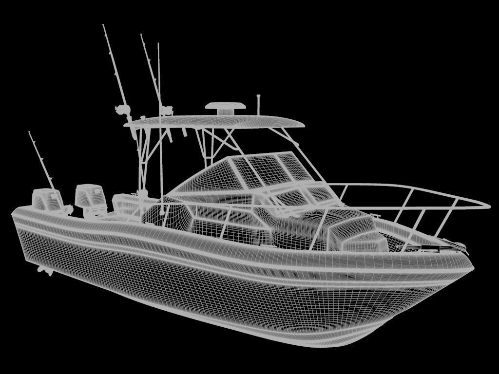 Grady White Sport Fishing Boat 3D Model MAX OBJ 3DS FBX C4D DAE