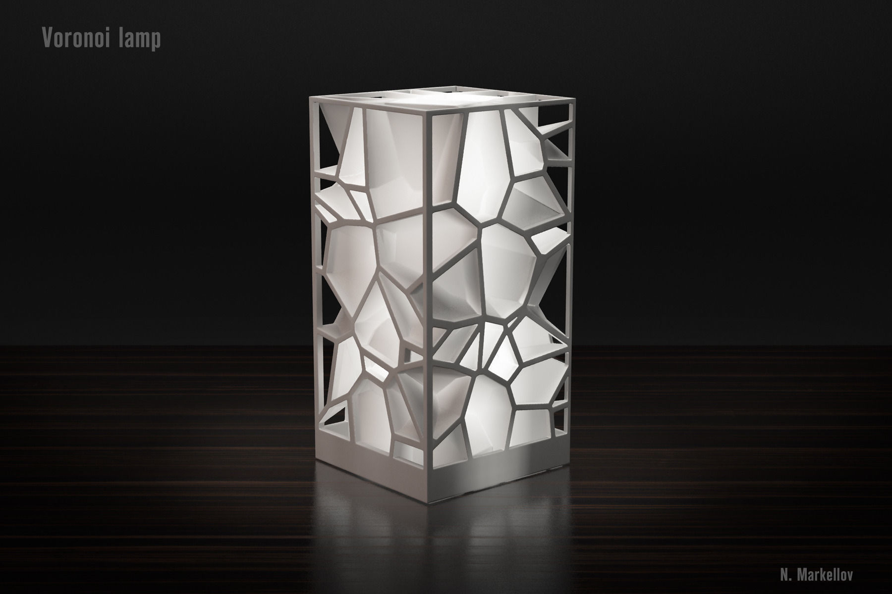 Generative design Voronoi lamp high quality version