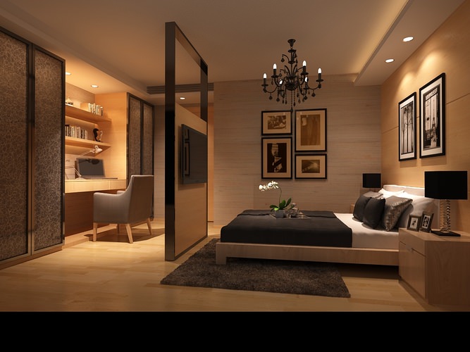 3D model  Bedroom  or Hotel Room Photoreal CGTrader