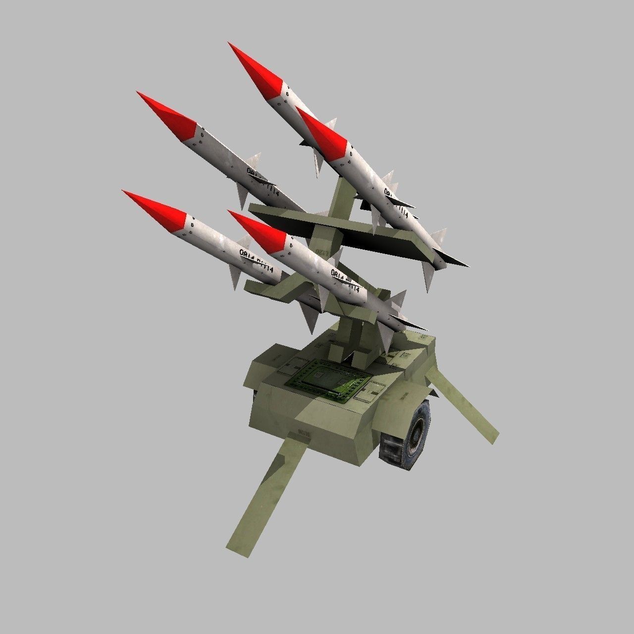 anti aircraft missile battery 3D Model Game ready .obj .3ds .fbx .lwo .lw .lws .hrc .xsi .blend