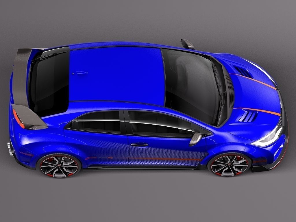 Honda Civic type R concept 2015 3D Model MAX OBJ 3DS FBX ...