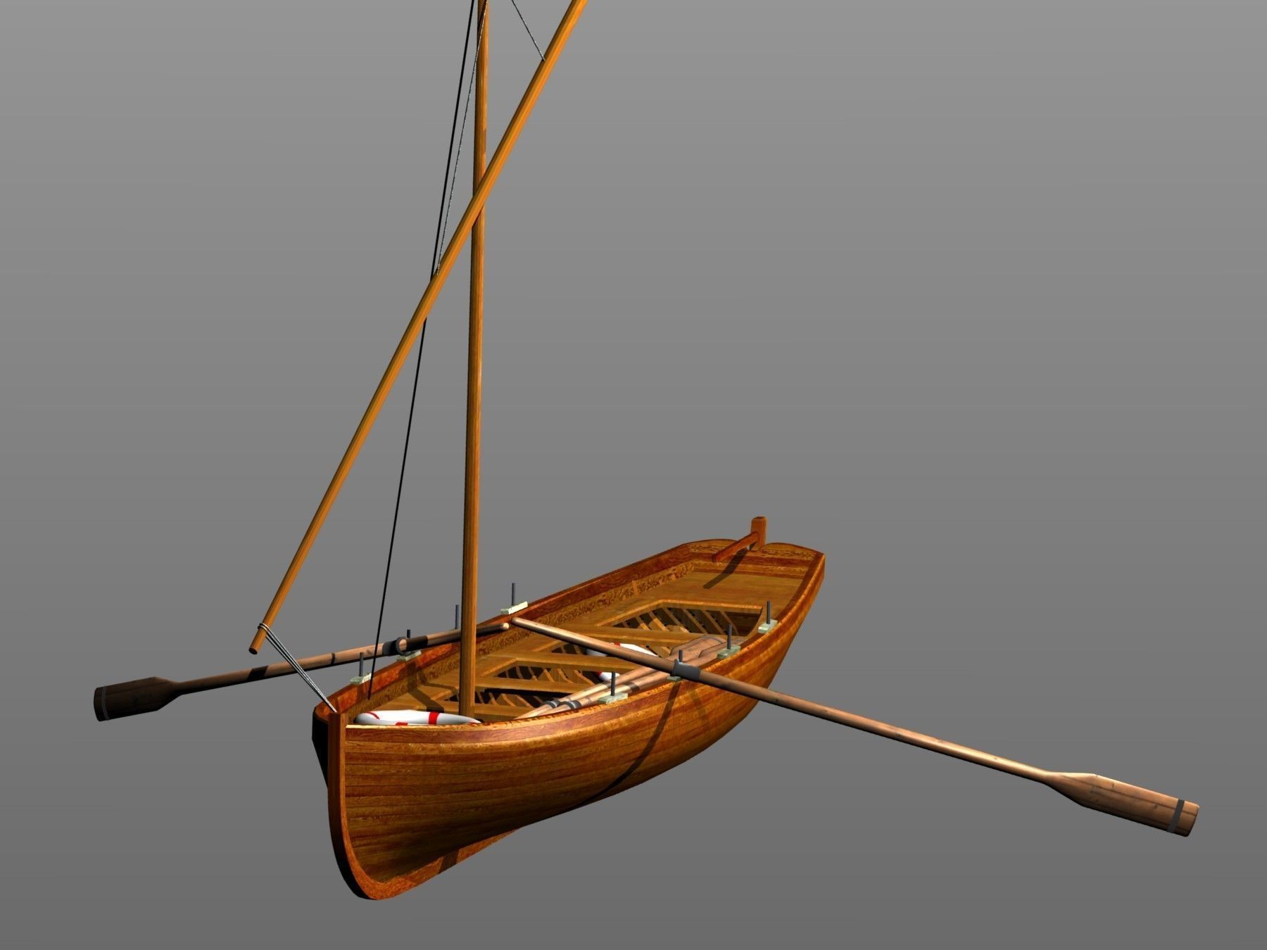 3D model Captain Gig Boat 19th Century VR / AR / low-poly | CGTrader