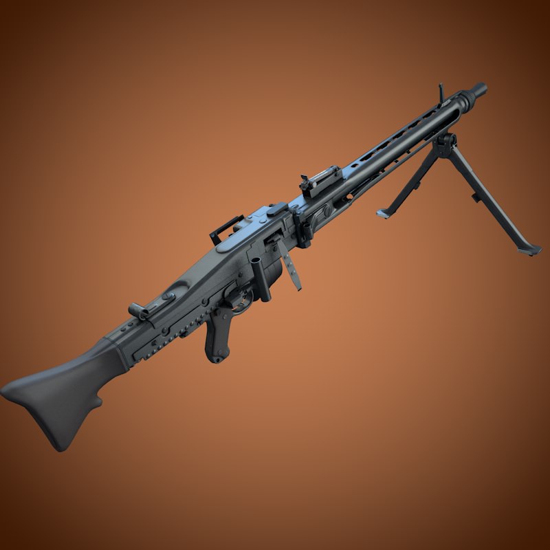 MG3 Machine Gun 3D Model CGTrader