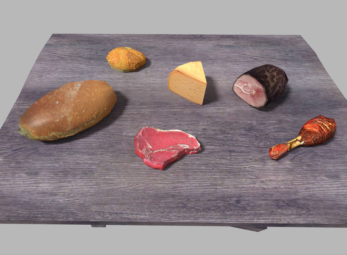 low poly food pack