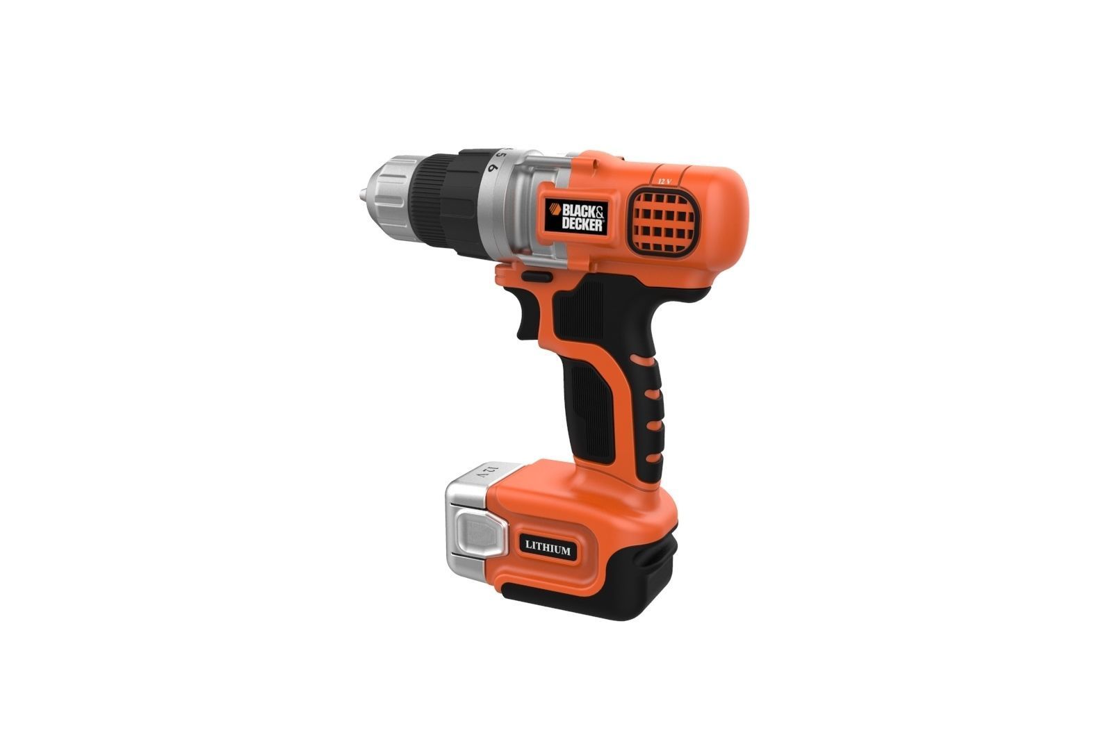Black and Decker Cordless Drill 3D model 3D printable CGTrader