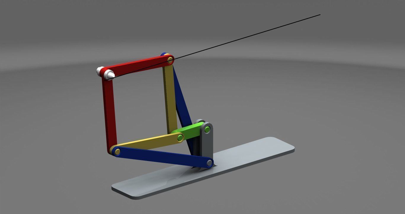 Peaucellier Straight Line Motion Mechanism 3D model CGTrader