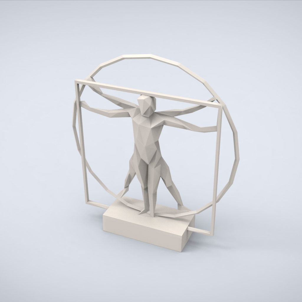 Printable Vitruvian Lowpoly Style 3D model 3D printable | CGTrader