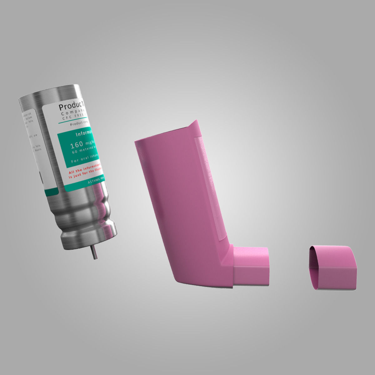 Fostair Asthma Inhaler 3D model CGTrader