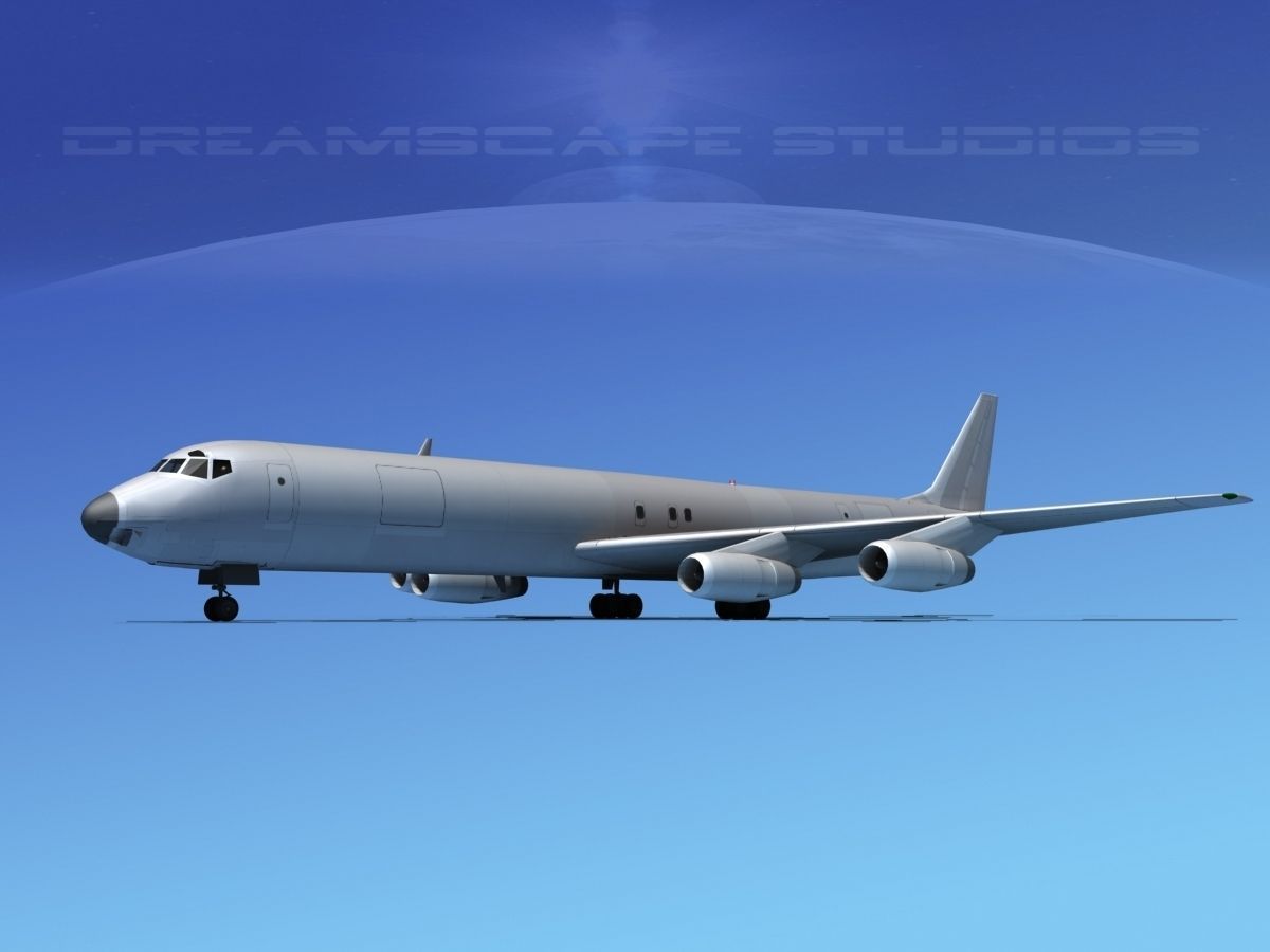 Douglas DC-8-63 Freighter Bare metal 3D model