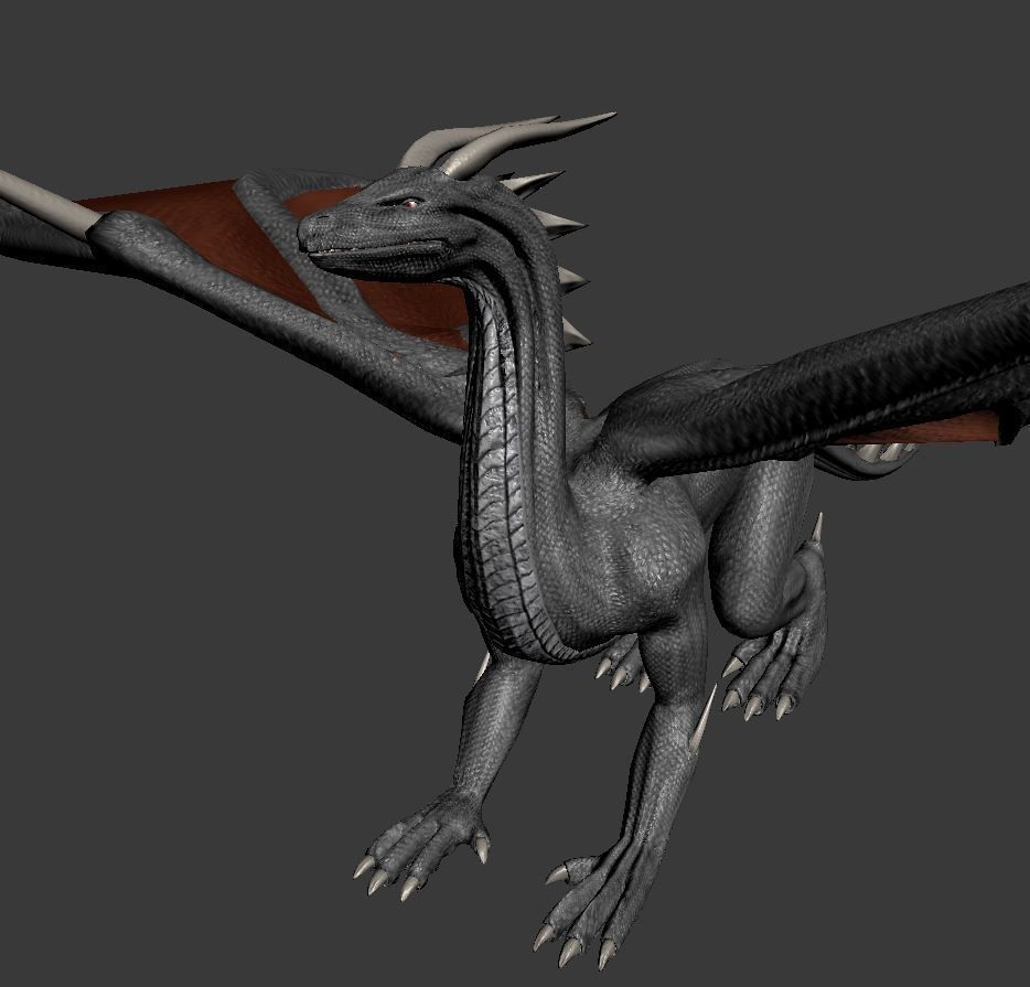 3D model Black Dragon Rigged and Game Ready VR / AR / low ...