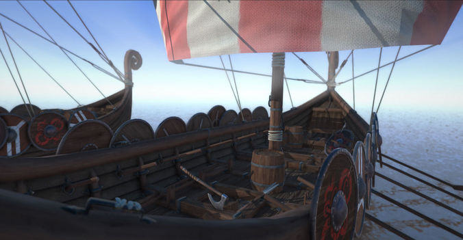 3D model Game Ready Medieval Viking Ship Pack VR / AR ...