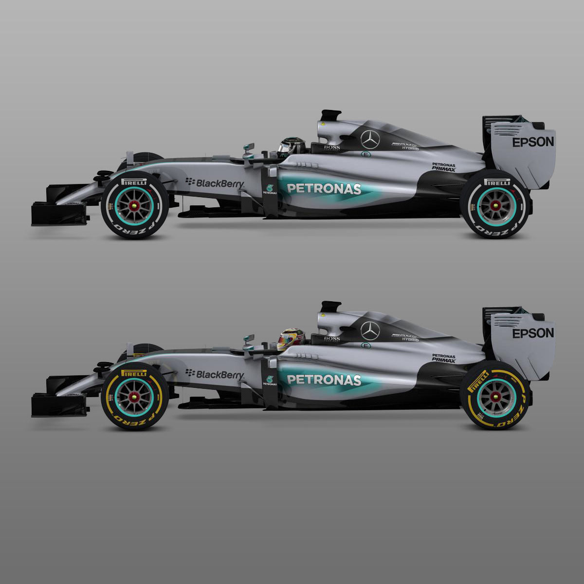 3D model Mercedes W06 Hybrid VR / AR / low-poly OBJ 3DS FBX C4D MA MB ...