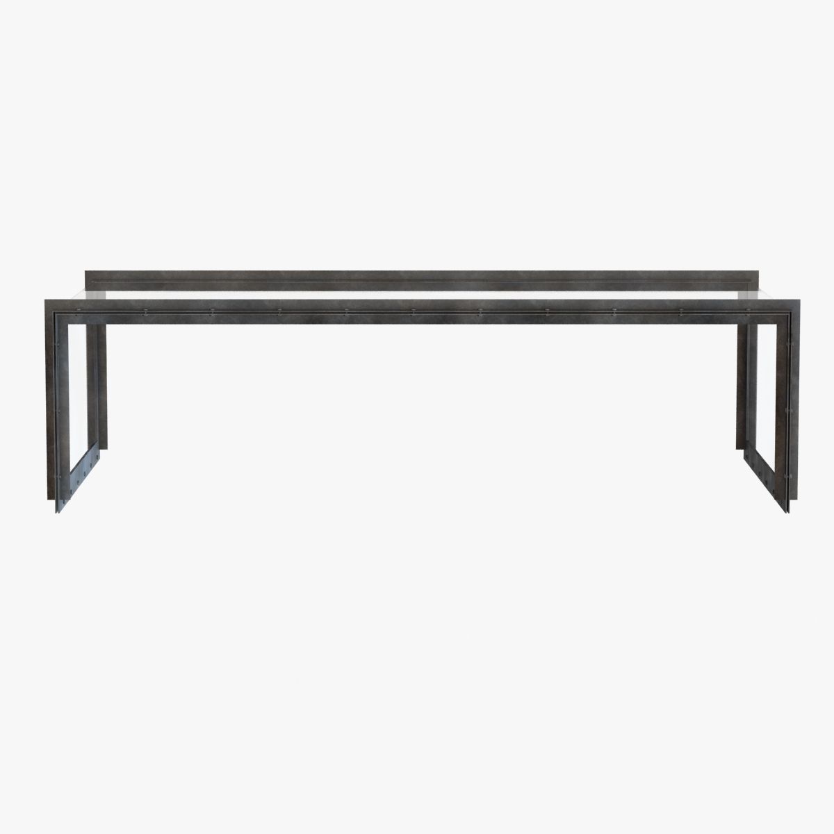 restoration hardware WATERFALL GLASS IRON COFFEE TABLE 3D model CGTrader