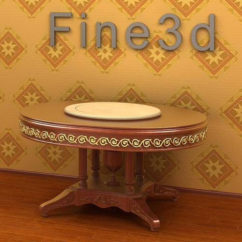 Oval shape table 3D model MAX OBJ 3DS