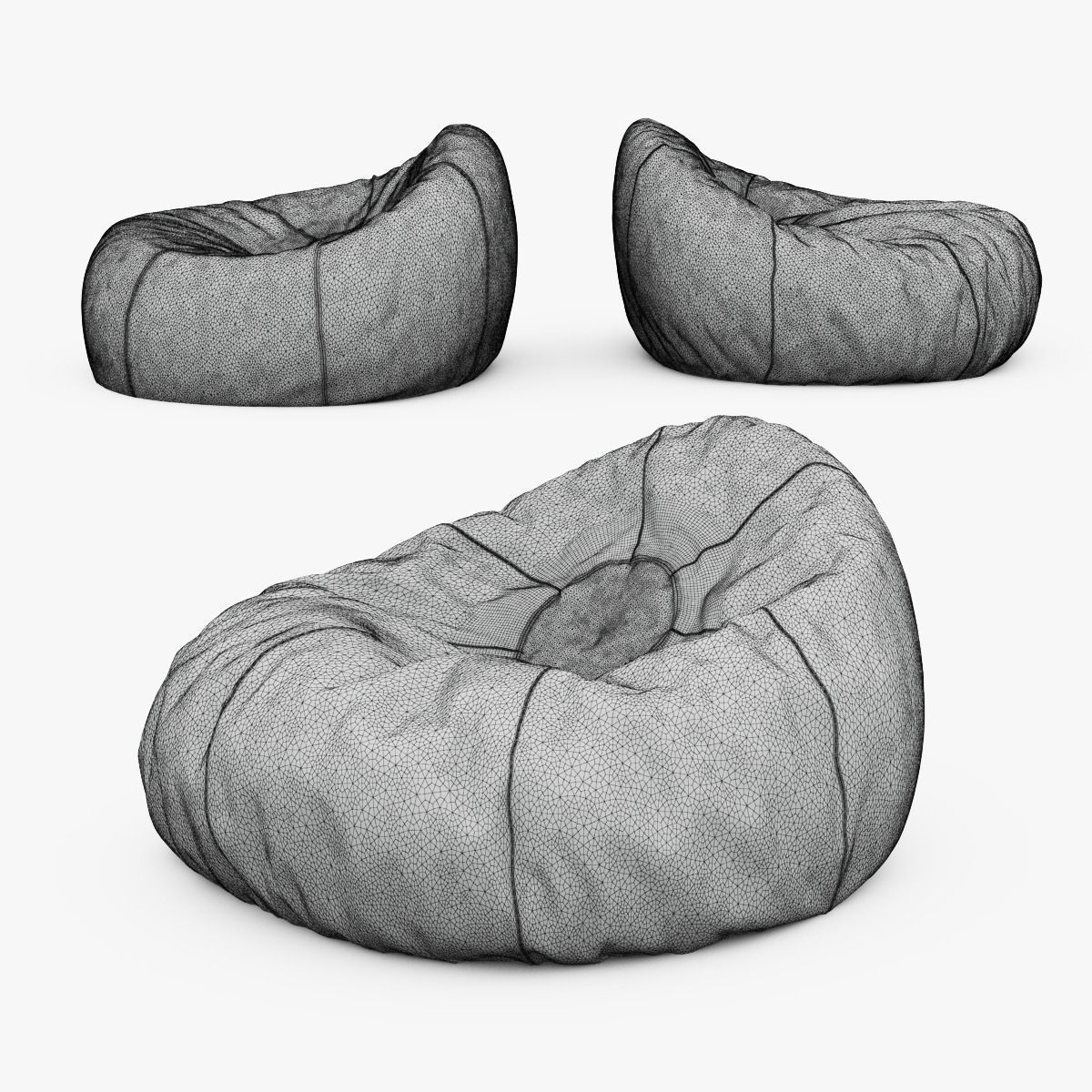 3d Grand Leather Bean Bag Chair Cgtrader Grand Leather Bean Bag Chair 3d Model Max Obj Mtl Fbx 6
