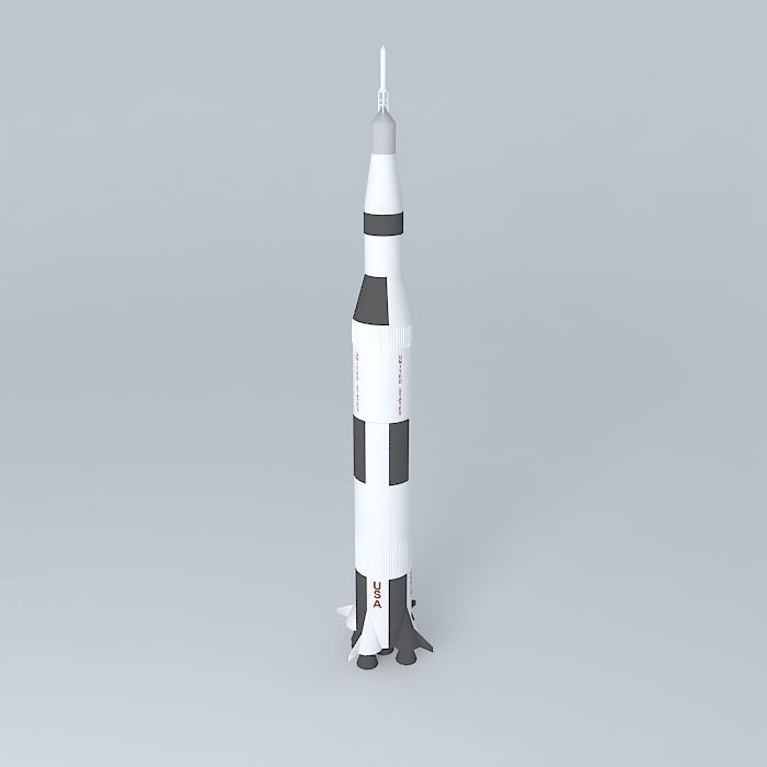 Saturn V Rocket 3D Model MAX OBJ 3DS FBX STL DAE