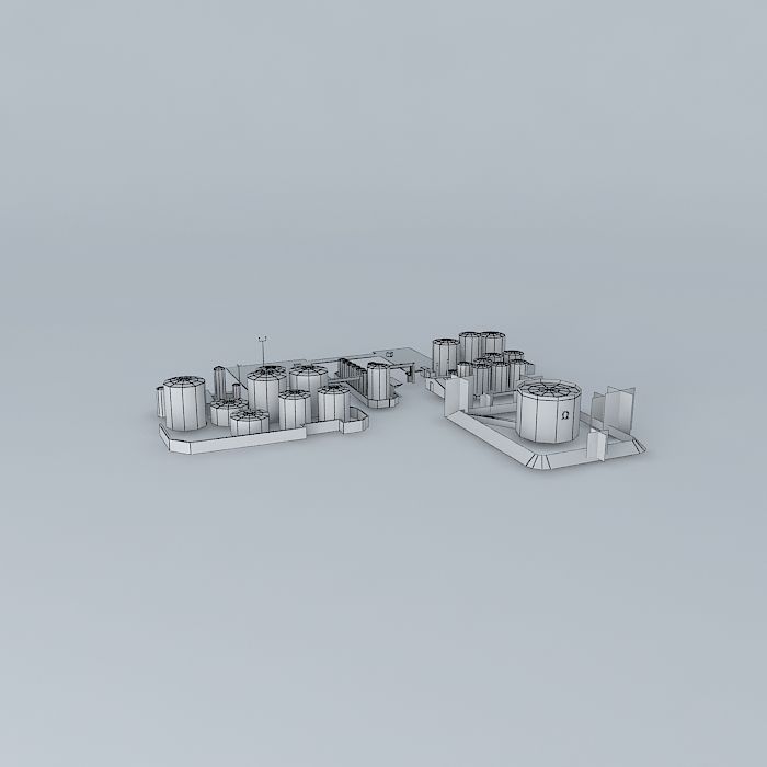 Eagle Farm Fuel Tanks Terminal free 3D model CGTrader